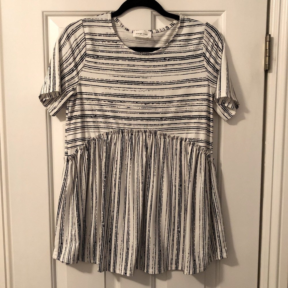 Orange Creek LA striped babydoll top
